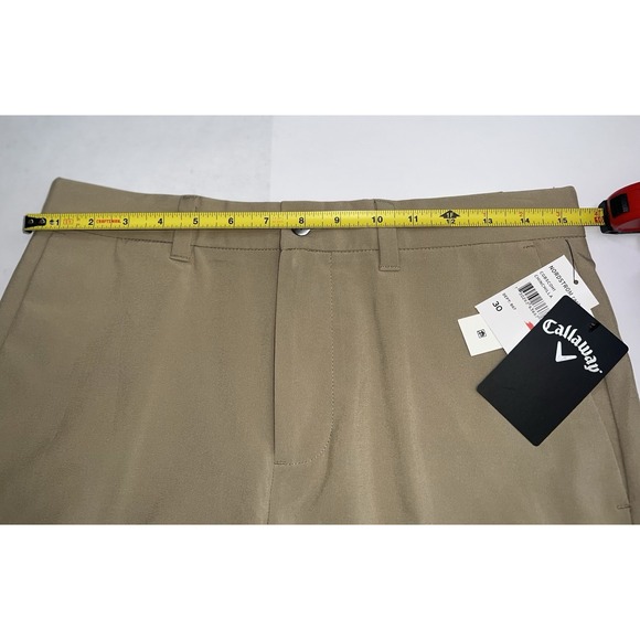 Callaway Golf‎ Short Men 30 Khaki Opti Dri Stretch Performance Chinchilla NWT - Picture 7 of 9